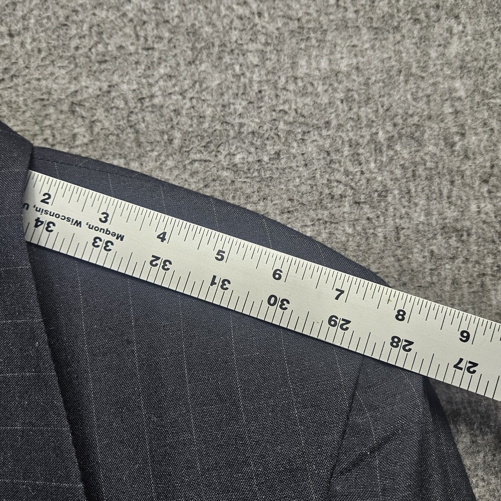Levis Vintage Exact Blazer Mens 46L Dark Gray Pinstriped Suit Jacket Sport Coat - Picture 4 of 12
